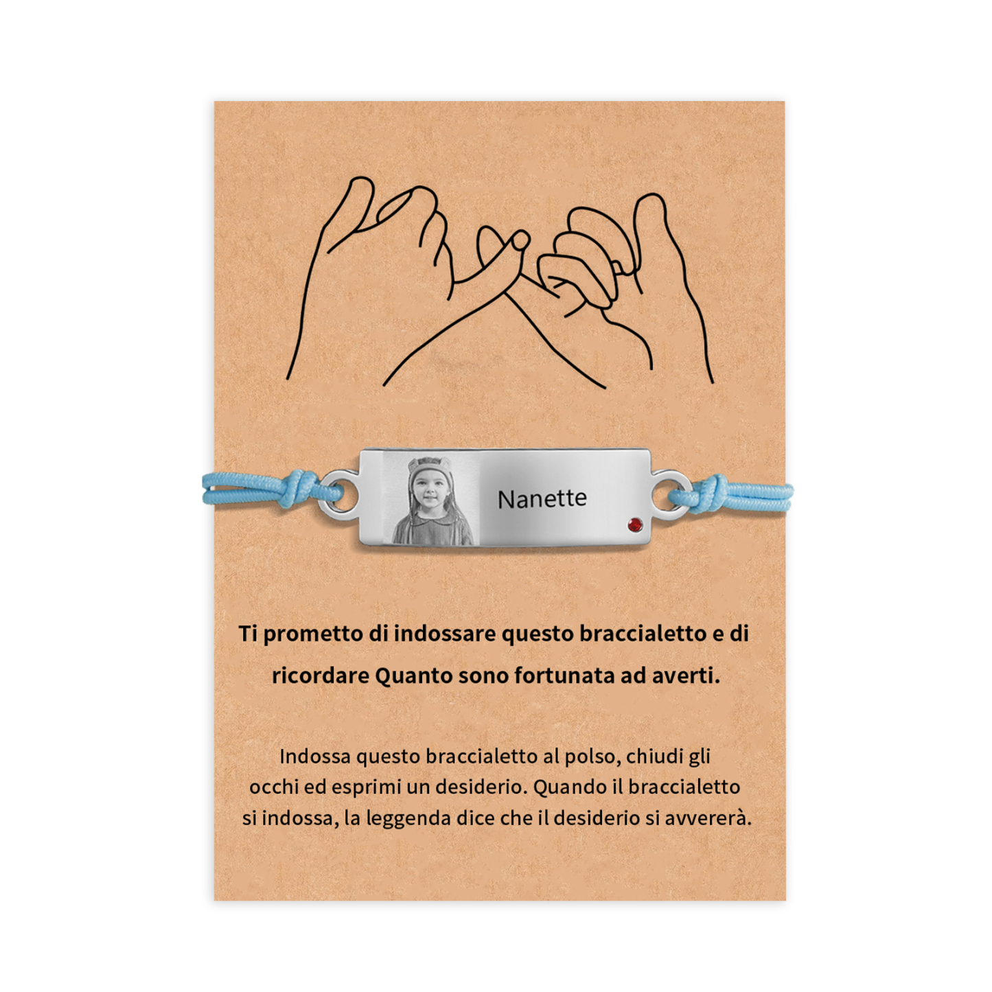 Braccialetto regorabile 1 nome personalizzate regalo per amicizia scuola bambina