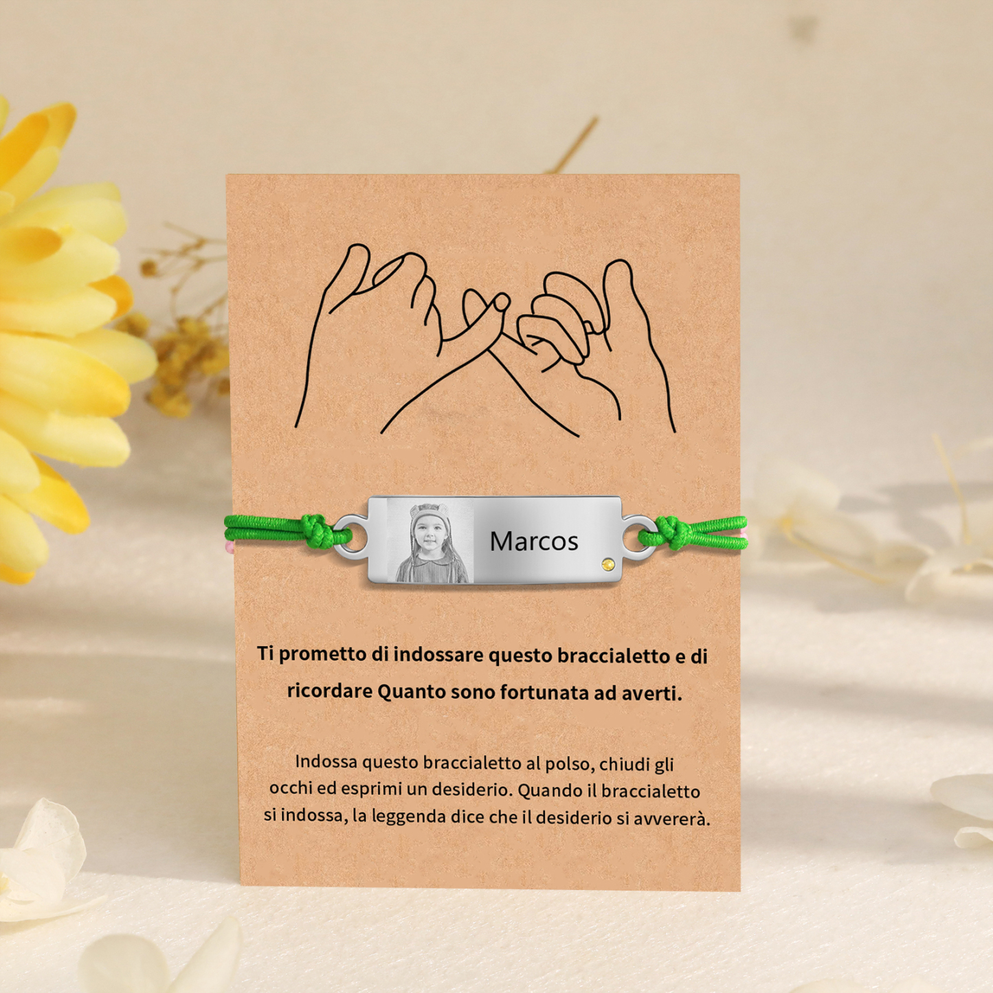 Braccialetto regorabile 1 nome personalizzate regalo per amicizia scuola bambina