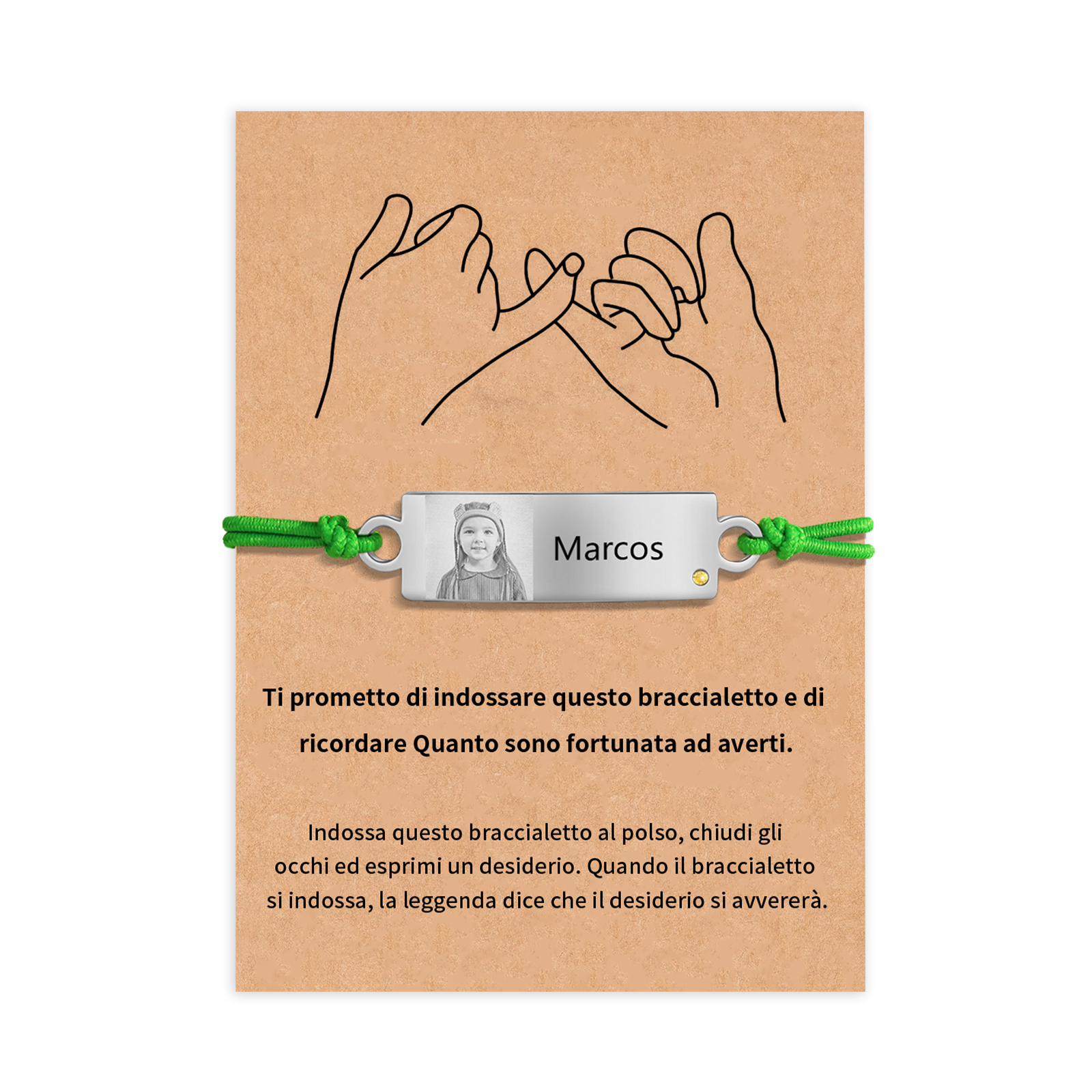 Braccialetto regorabile 1 nome personalizzate regalo per amicizia scuola bambina