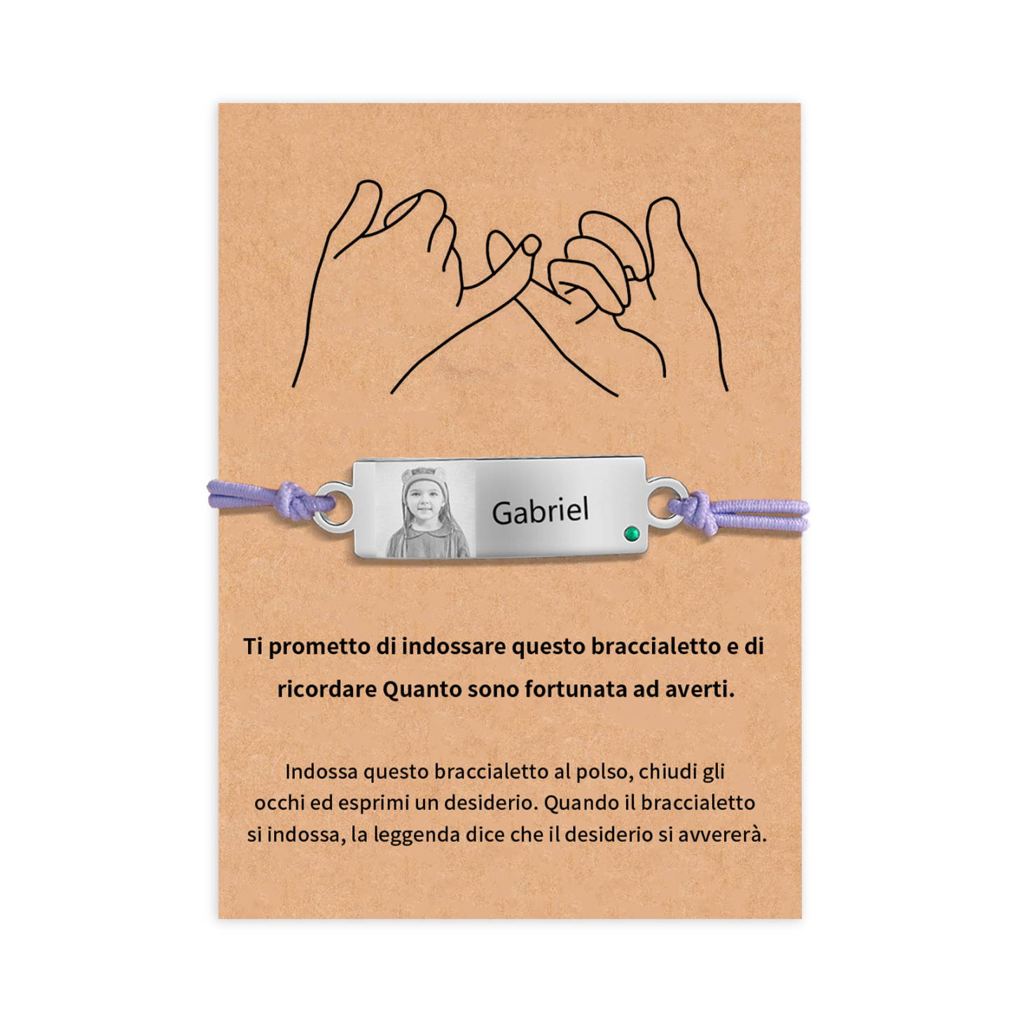 Braccialetto regorabile 1 nome personalizzate regalo per amicizia scuola bambina