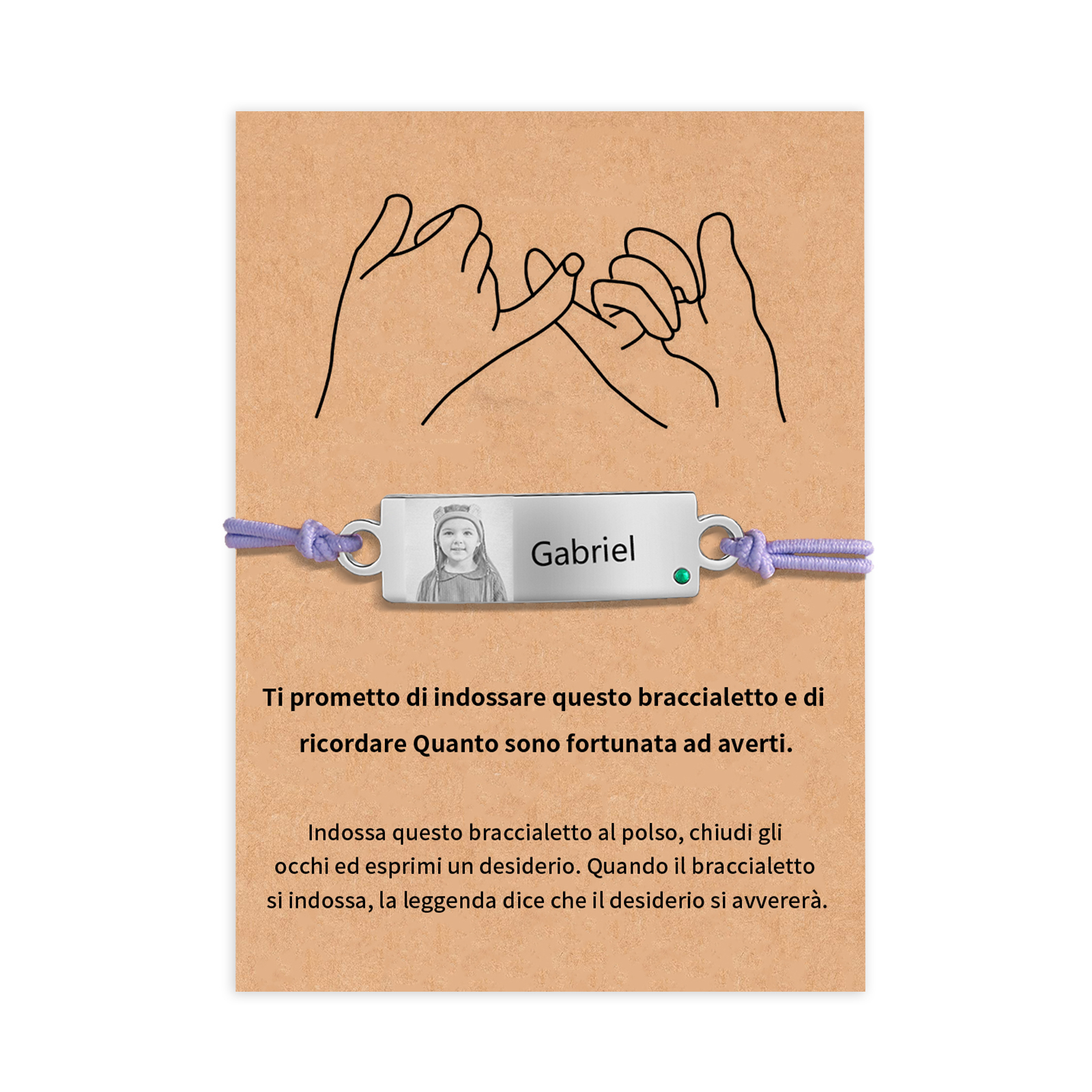 Braccialetto regorabile 1 nome personalizzate regalo per amicizia scuola bambina