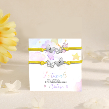 2PCS Braccialetto Farfalla🦋 regorabile personalizzato con 2 lettere