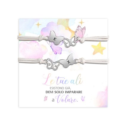 2PCS Braccialetto Farfalla🦋 regorabile personalizzato con 2 lettere