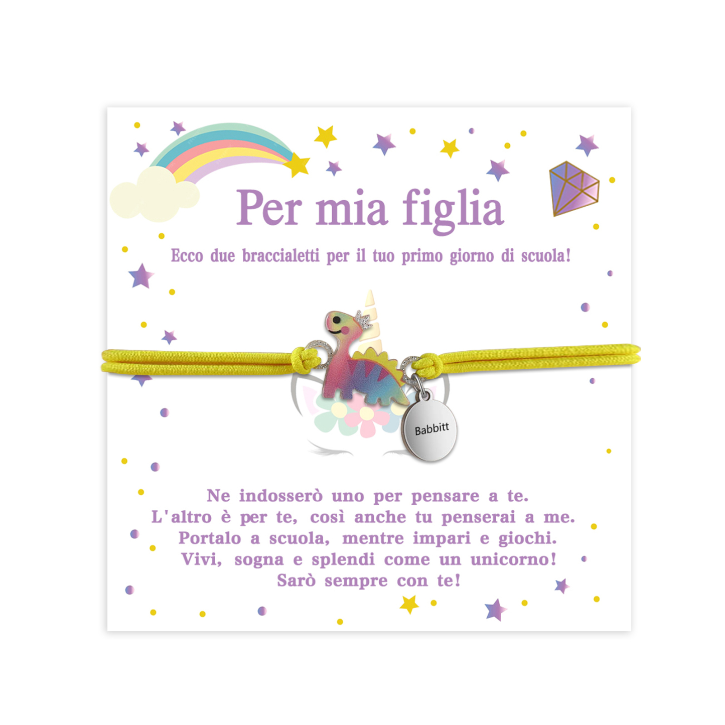 [Copy]Braccialetto/Fasce per i capelli con dinosauro 1 nome personalizzato regalo per i bambini