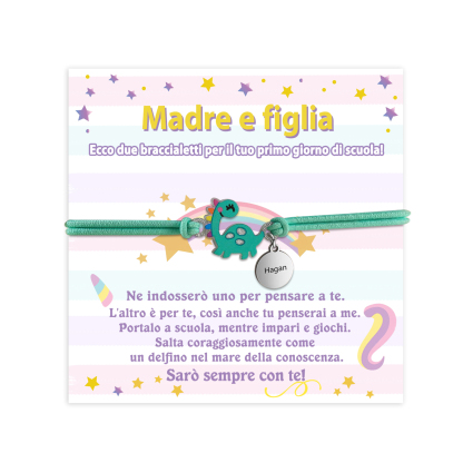 [Copy]Braccialetto/Fasce per i capelli con dinosauro 1 nome personalizzato regalo per i bambini