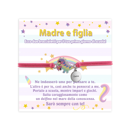 [Copy]Braccialetto/Fasce per i capelli con dinosauro 1 nome personalizzato regalo per i bambini