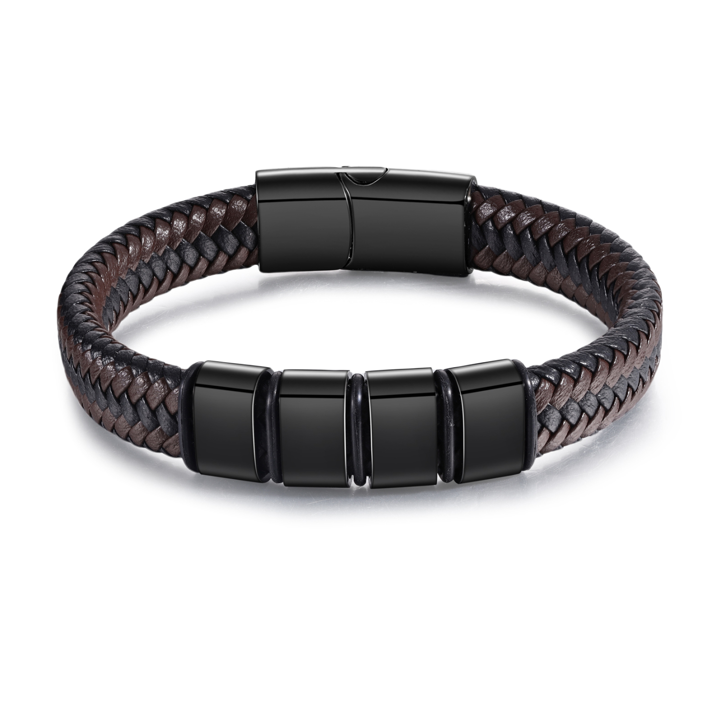 Bracciale in Pelle da Uomo Personalizzato - Incisione di 4 Nomi - Regalo Perfetto per Papà | Jessemade