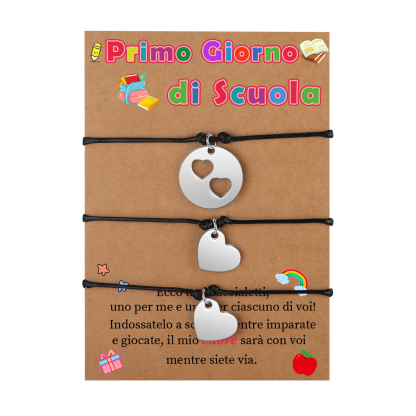 3PCS Braccialetto cuore regalo per scuola bambino