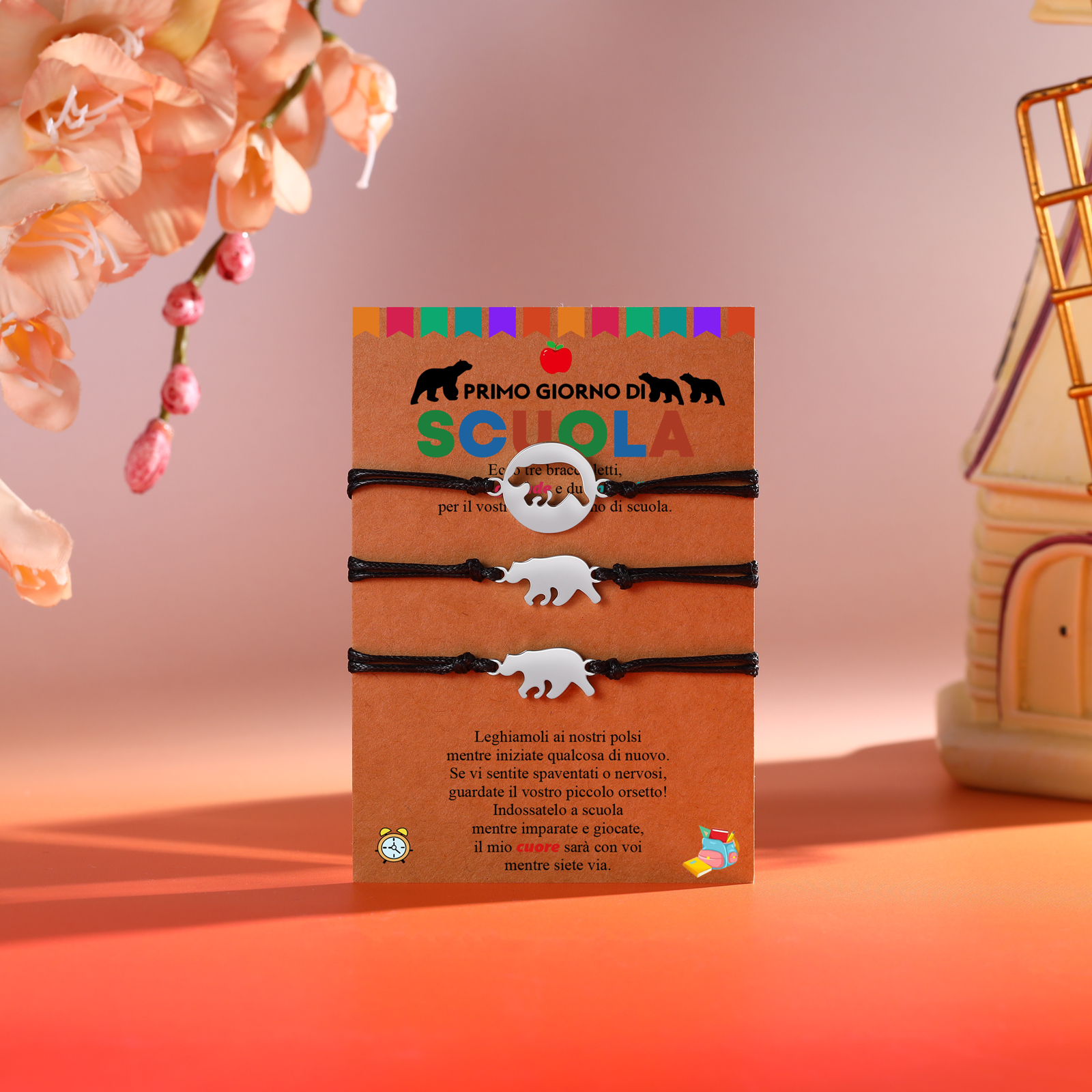 3PCS Braccialetto orso regalo per scuola bambino