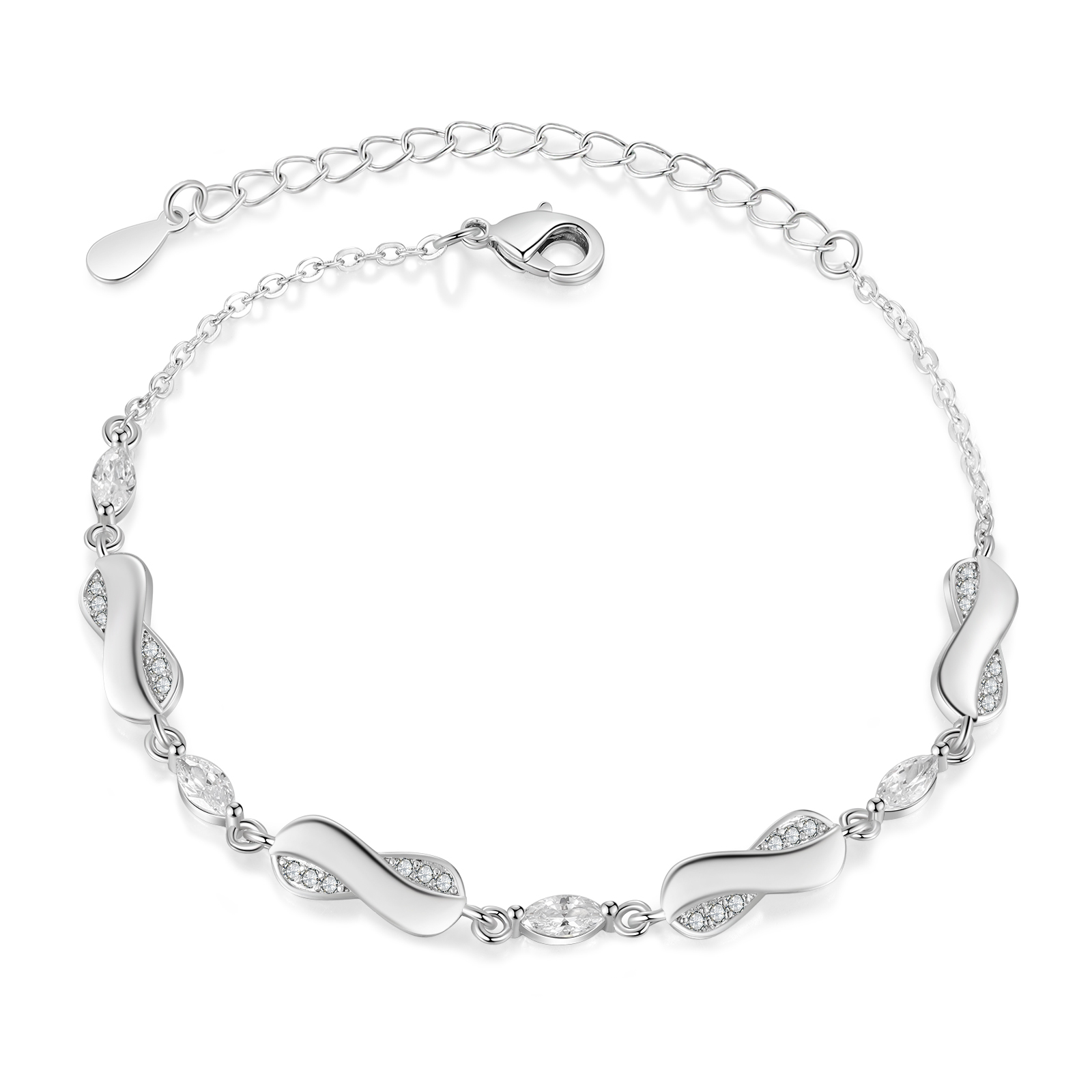 Bracciale Personalizzato con Infinito Regalo per Coppia per lei 4 Nomi Personalizzati | Jessemade