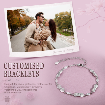 Bracciale Personalizzato in Rame con Infinito Regalo per Coppia per le donne 1-5 Nomi Personalizzati