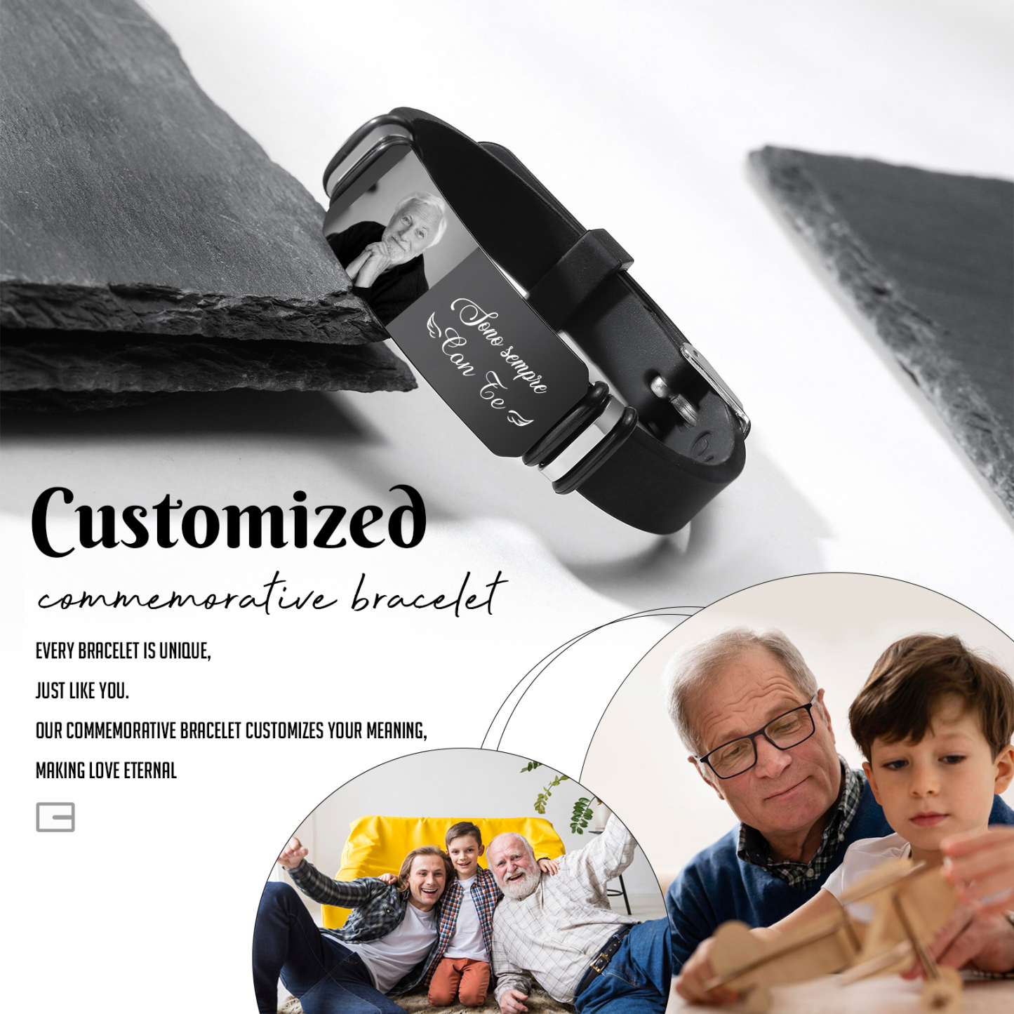 Braccialetto fotografico personalizzato regalo ricordo per lui | Jessemade