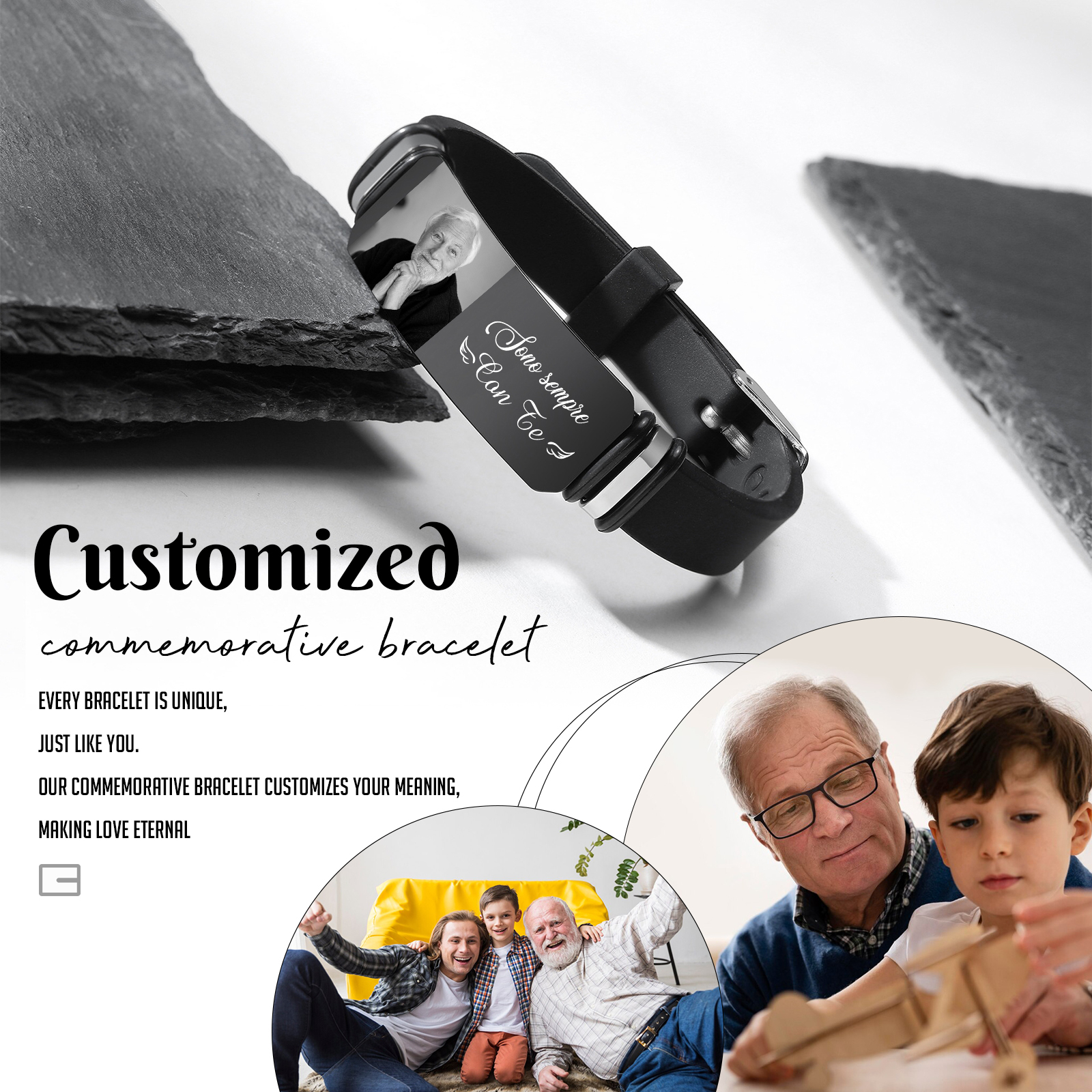 Braccialetto fotografico personalizzato regalo ricordo per lui | Jessemade