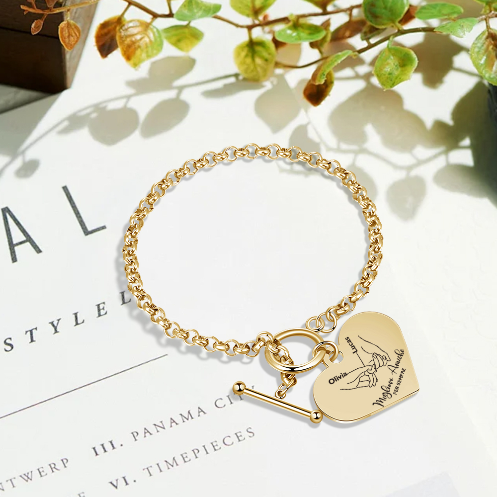 Braccialetto personalizzato con cuore – 2 nomi personalizzati "Migliori amiche per sempre" regalo di amicizia | Jessemade