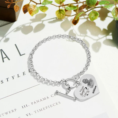 Braccialetto commemorativo personalizzato regali personalizzati con 1 foto e 1 nome per i tuoi | Jessemade