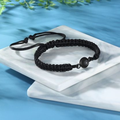 Braccialetto Personalizzato con Proiezione Grande – Foto Personalizzata, Materiale in Acciaio Titanio, 4 Colori – Regalo di Natale per la Famiglia | Jessemade