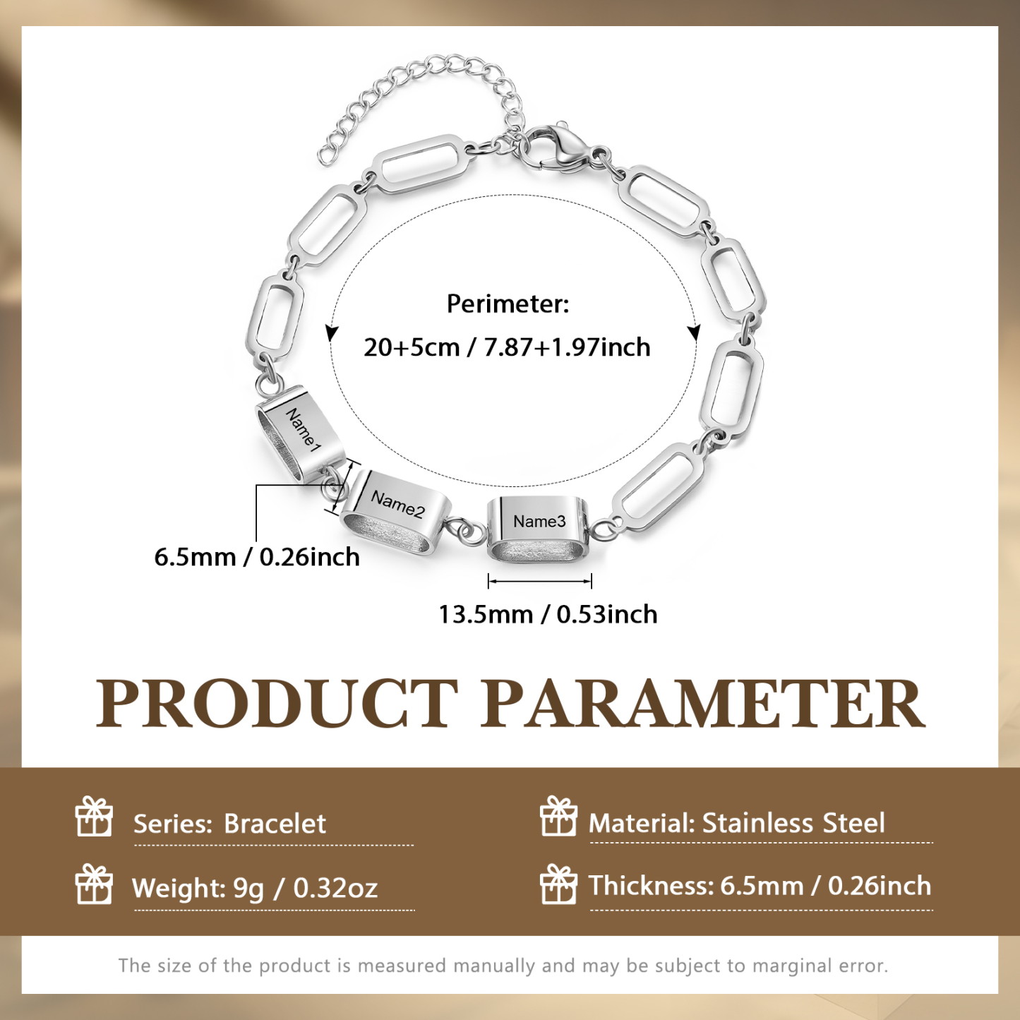 Bracciale Uomo Personalizzato – Incisione 3 Nomi | Regalo Speciale per Papà, Nonno, Marito e Fratello | Jessemade