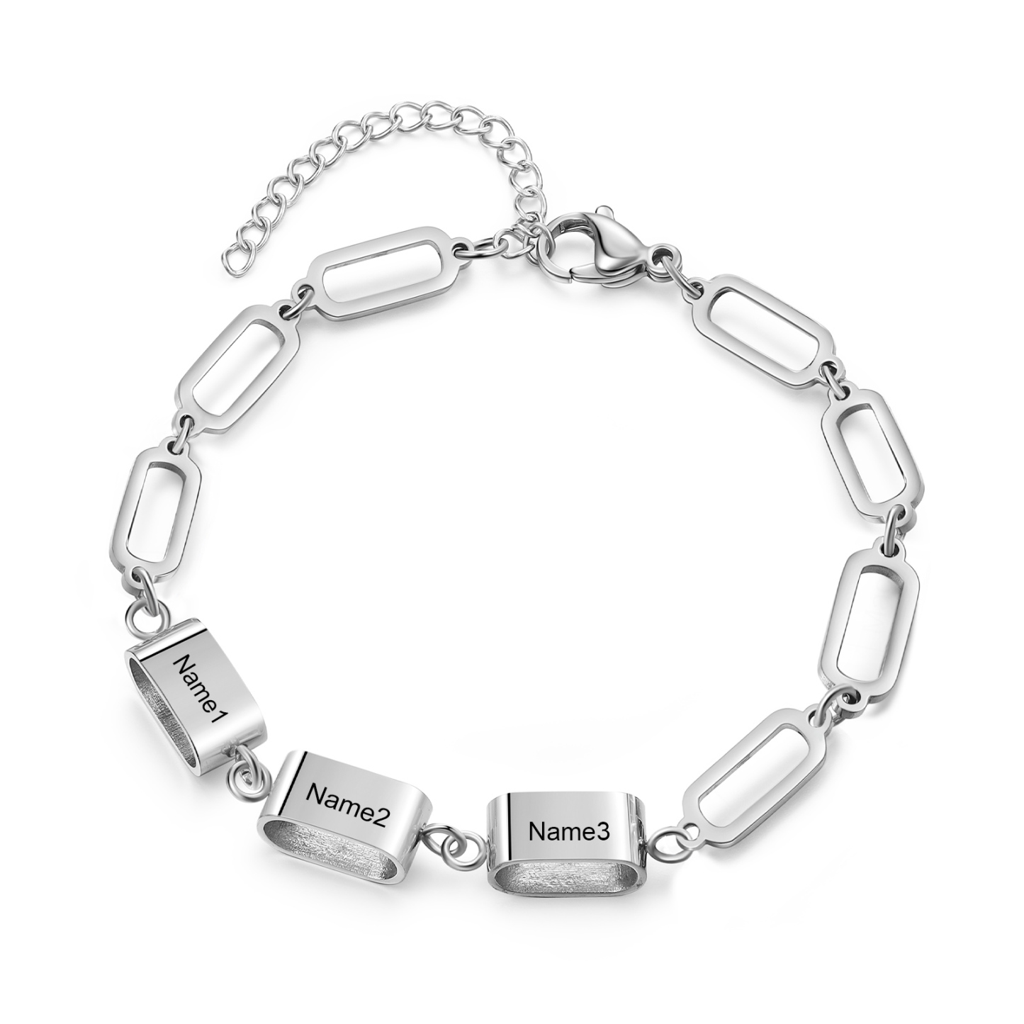 Bracciale Uomo Personalizzato – Incisione 3 Nomi | Regalo Speciale per Papà, Nonno, Marito e Fratello | Jessemade
