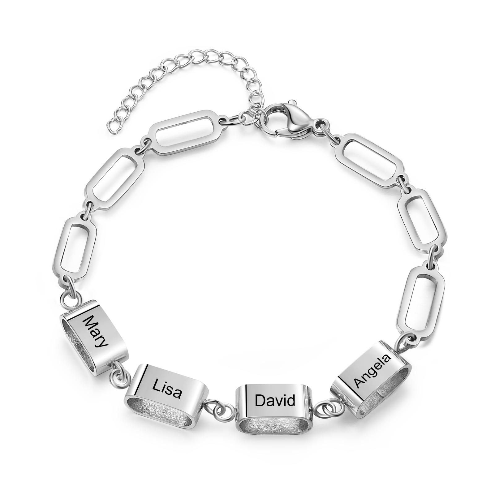Bracciale Uomo Personalizzato – Incisione 4 Nomi | Regalo Speciale per Papà, Nonno, Marito e Fratello | Jessemade