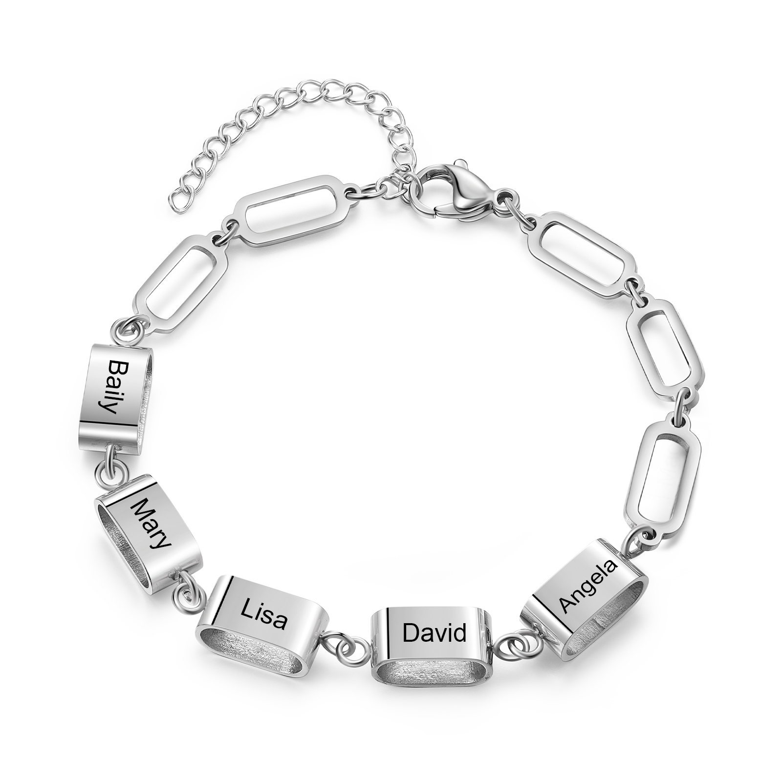 Bracciale Uomo Personalizzato – Incisione 5 Nomi | Regalo Speciale per Papà, Nonno, Marito e Fratello | Jessemade