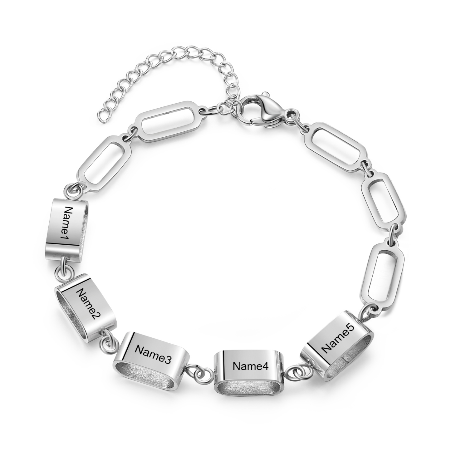 Bracciale Uomo Personalizzato – Incisione 5 Nomi | Regalo Speciale per Papà, Nonno, Marito e Fratello | Jessemade