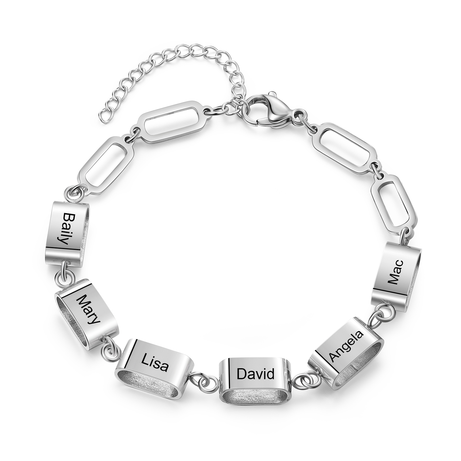 Bracciale Uomo Personalizzato – Incisione 6 Nomi | Regalo Speciale per Papà, Nonno, Marito e Fratello | Jessemade