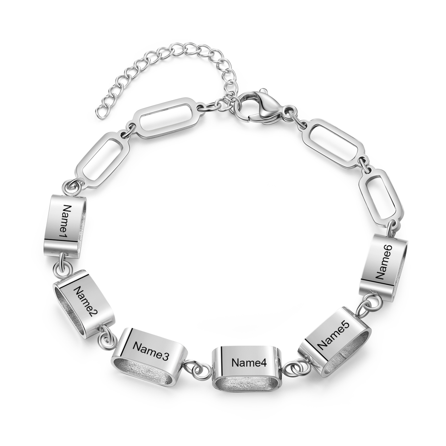 Bracciale Uomo Personalizzato – Incisione 6 Nomi | Regalo Speciale per Papà, Nonno, Marito e Fratello | Jessemade