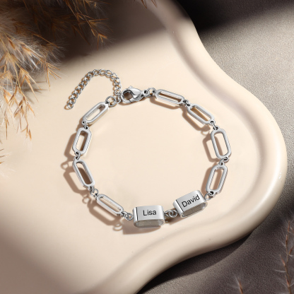 Bracciale Uomo Personalizzato – Incisione 2 Nomi | Regalo Speciale per Papà, Nonno, Marito e Fratello | Jessemade