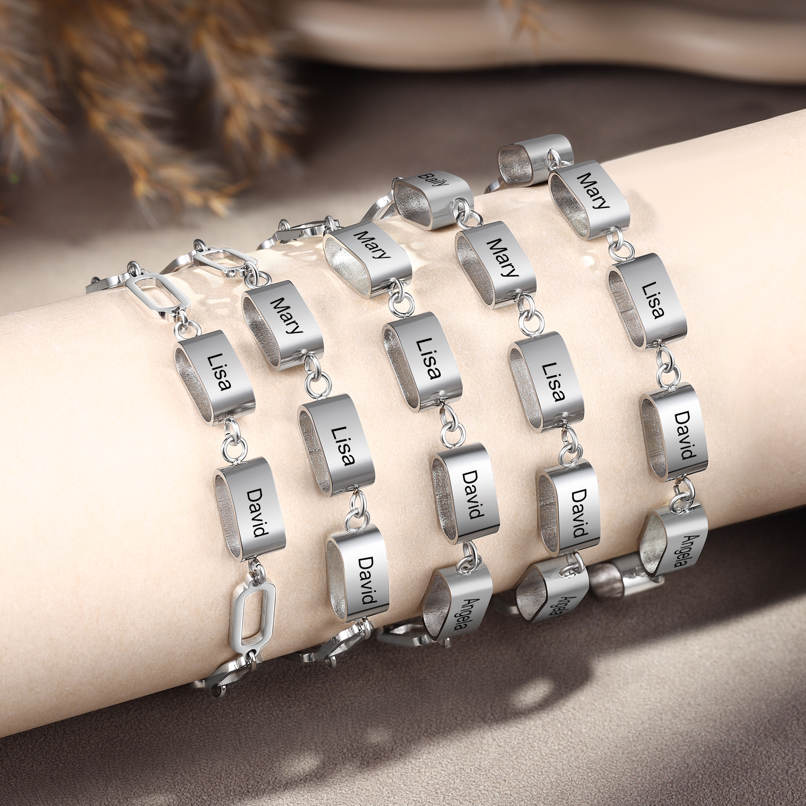 Bracciale Uomo Personalizzato – Incisione 2 Nomi | Regalo Speciale per Papà, Nonno, Marito e Fratello | Jessemade