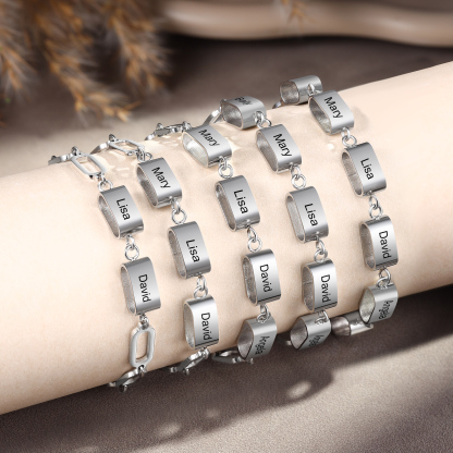 Bracciale Uomo Personalizzato – Incisione 2 Nomi | Regalo Speciale per Papà, Nonno, Marito e Fratello | Jessemade