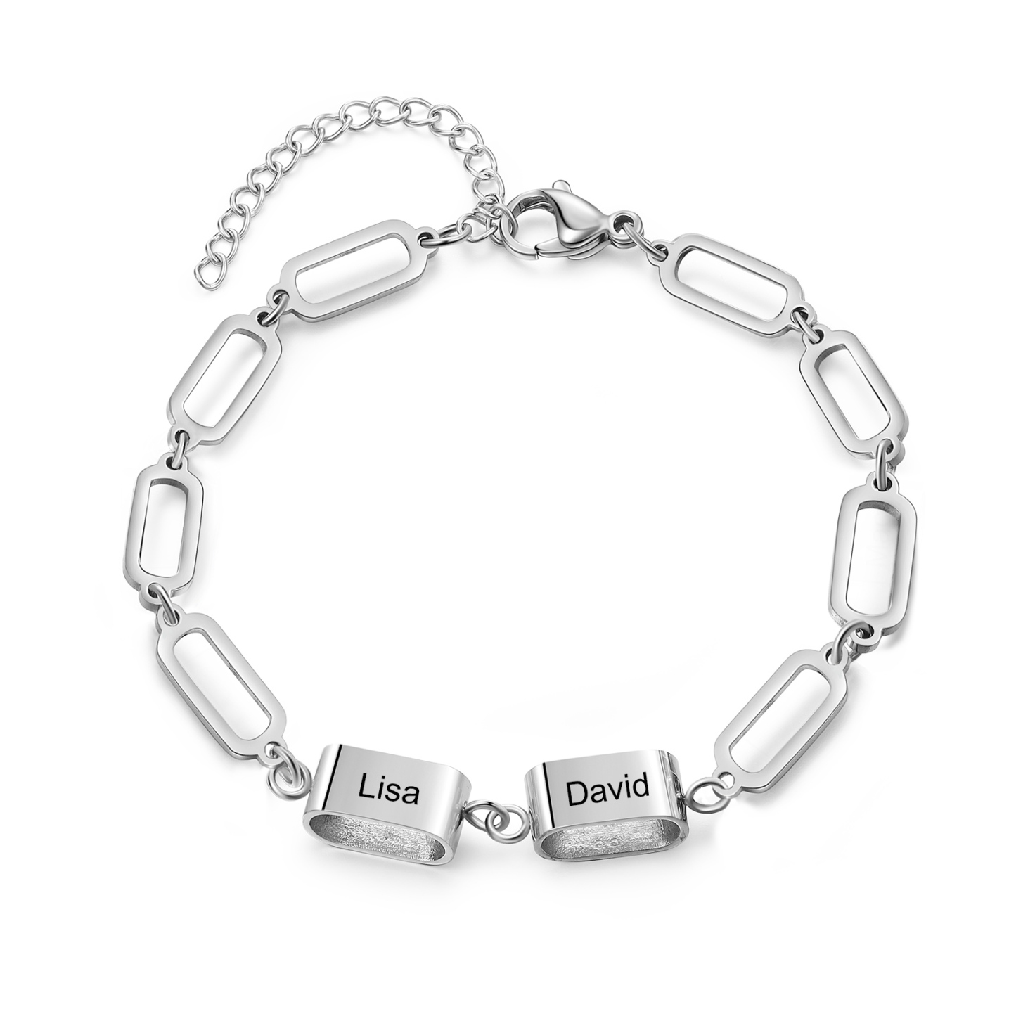 Bracciale Uomo Personalizzato – Incisione 2 Nomi | Regalo Speciale per Papà, Nonno, Marito e Fratello | Jessemade