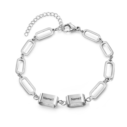 Bracciale Uomo Personalizzato – Incisione 2 Nomi | Regalo Speciale per Papà, Nonno, Marito e Fratello | Jessemade