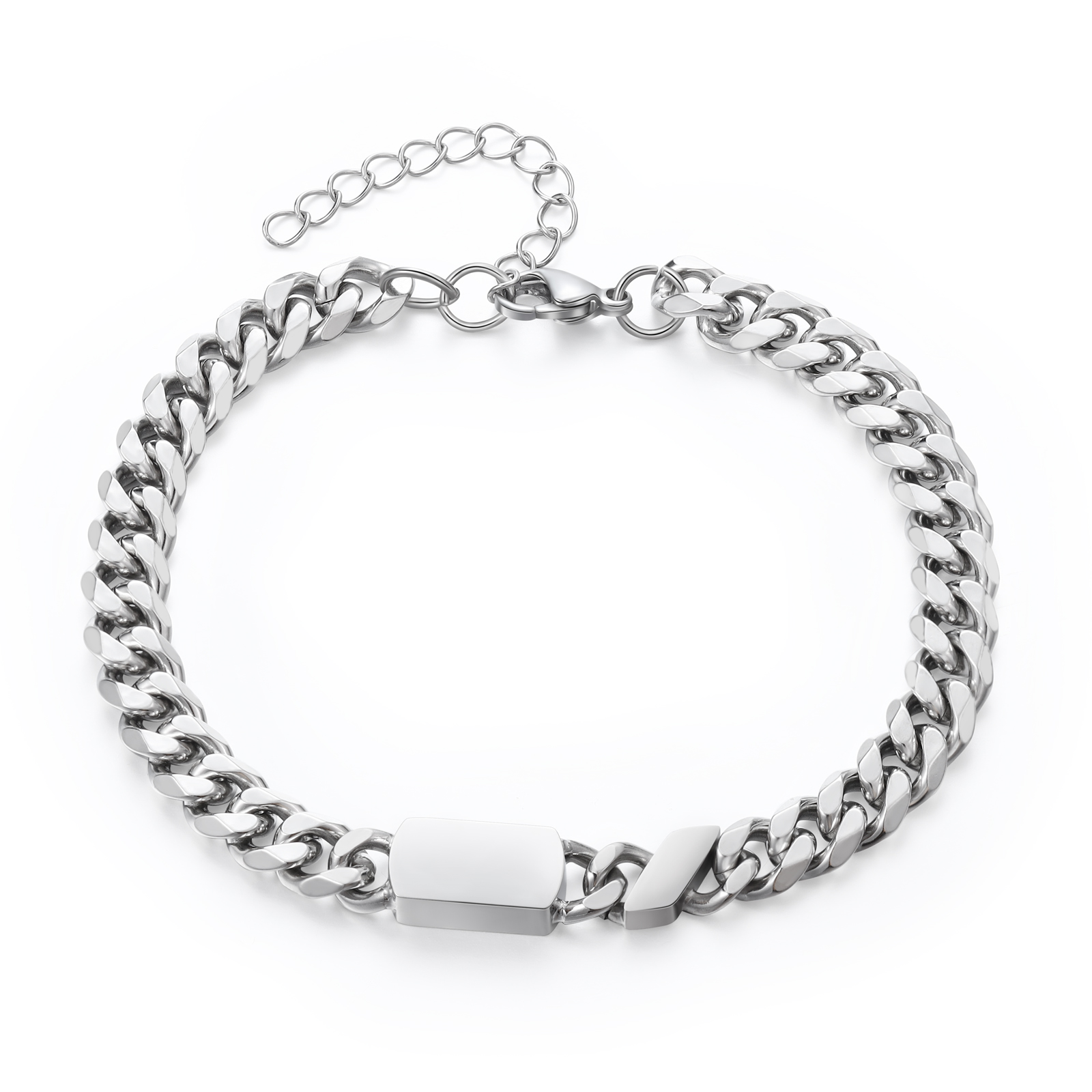 Bracciale Uomo in Acciaio Inossidabile Personalizzato – Incisione 1 Nome & Testo – Regalo Speciale per Papà | Jessemade