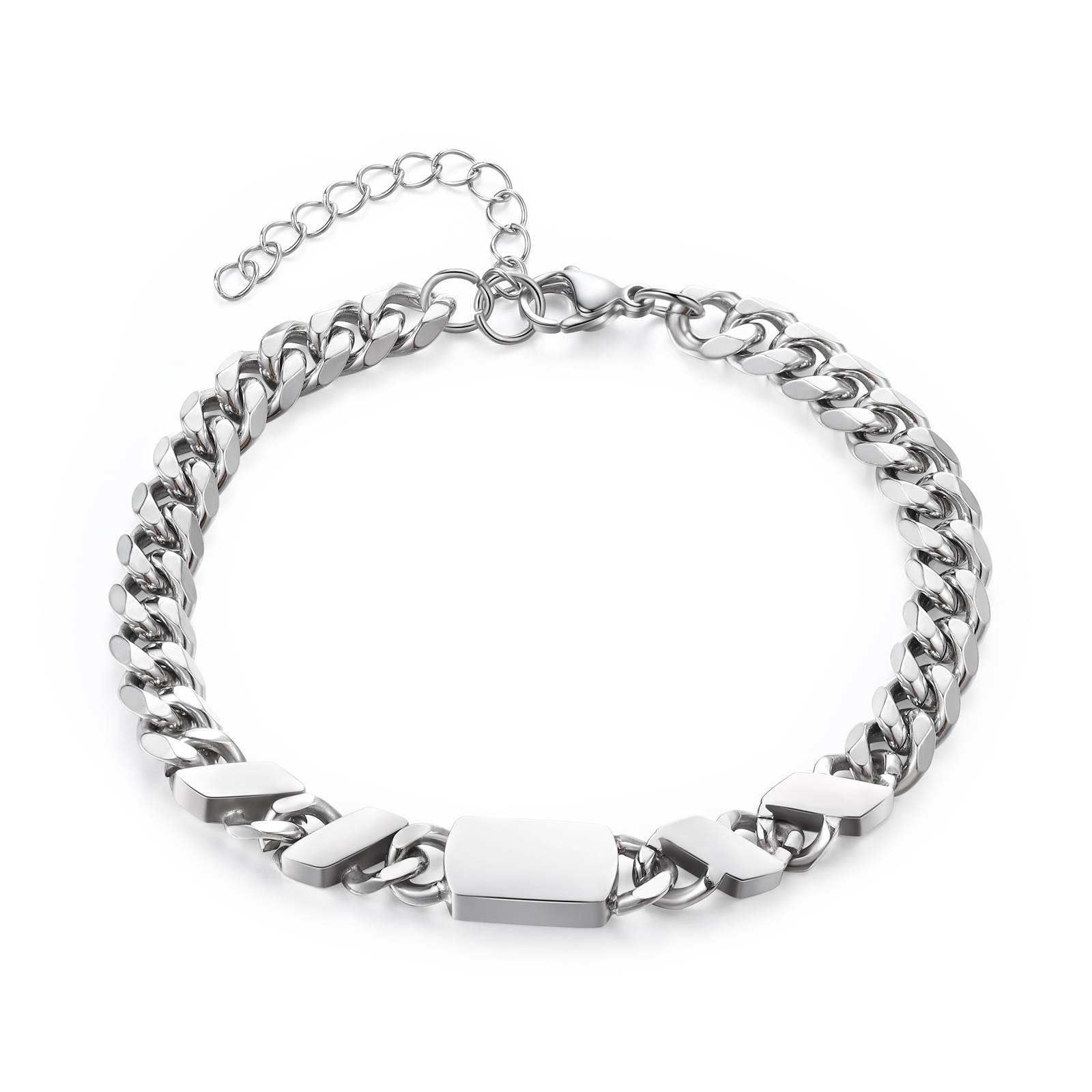 Bracciale Uomo in Acciaio Inossidabile Personalizzato – Incisione 4 Nomi & Testo – Regalo Speciale per Papà | Jessemade