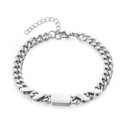 Bracciale Uomo in Acciaio Inossidabile Personalizzato – Incisione 4 Nomi & Testo – Regalo Speciale per Papà | Jessemade