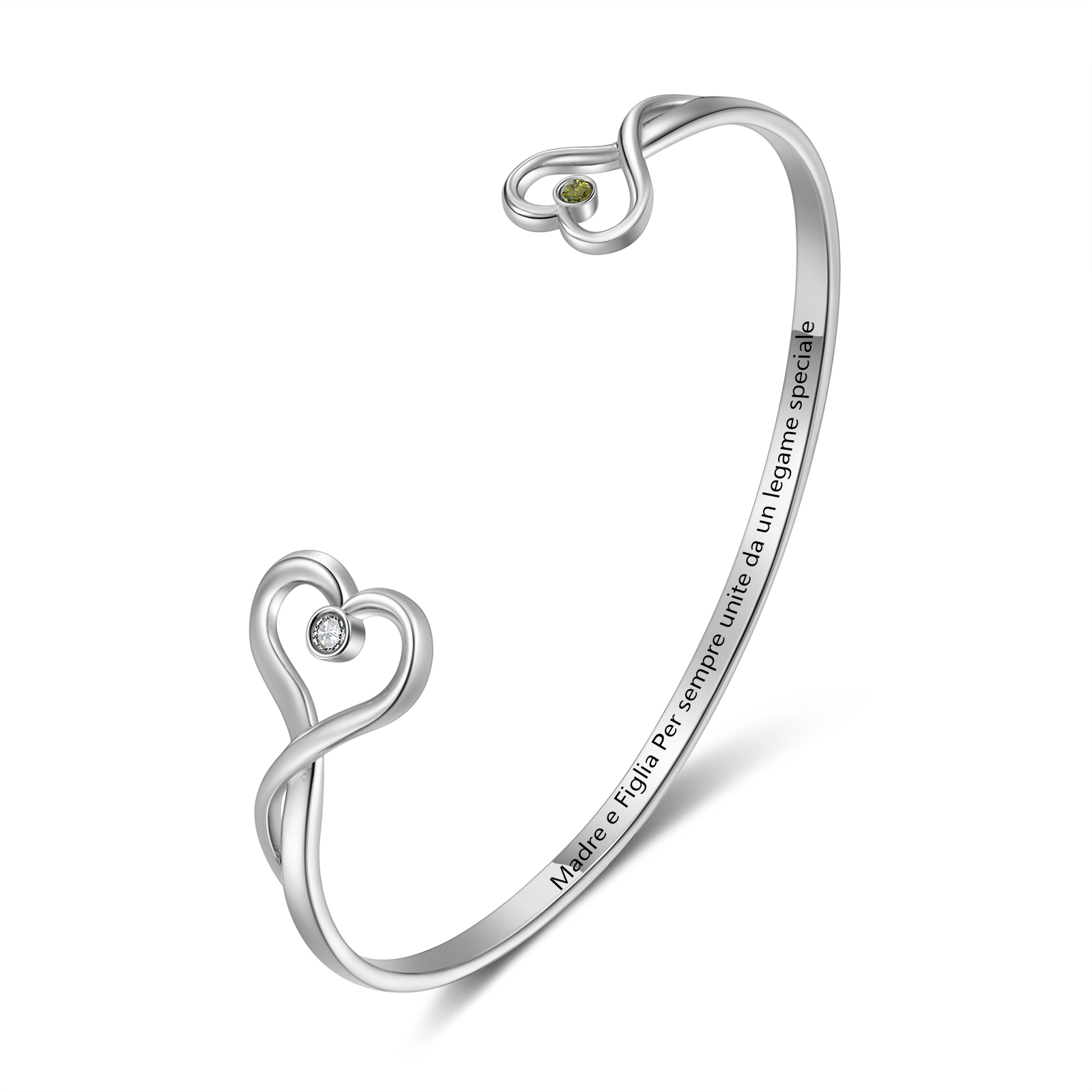 Bracciale personalizzabile con pietre di nascita e testo – Regalo Unico per Mamma