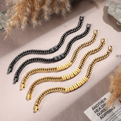 Bracciale personalizzato con 2-6 nomi per uomo con incisione individuale – regalo per nonno/papà