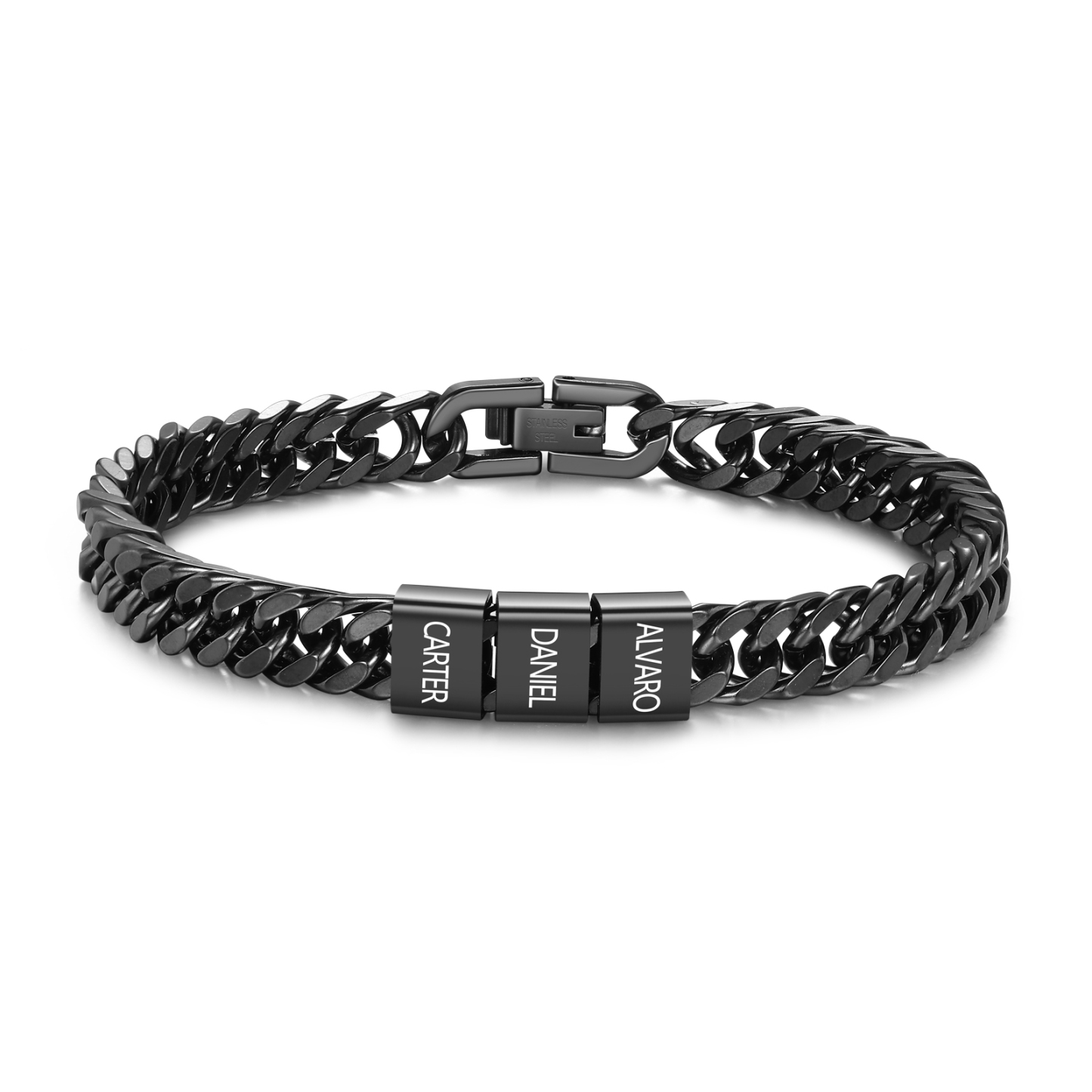 Bracciale personalizzato con 2-6 nomi per uomo con incisione individuale – regalo per nonno/papà