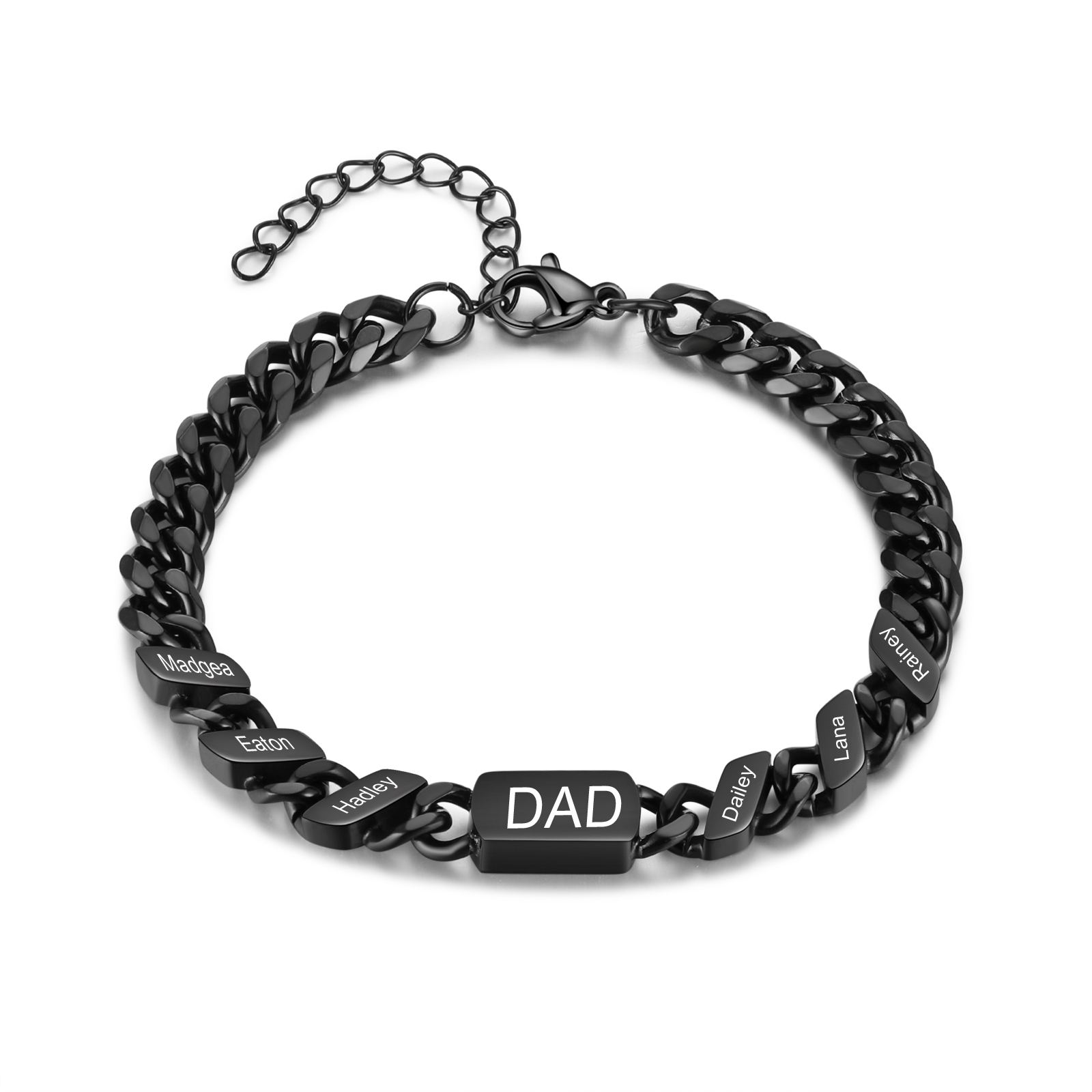 Bracciale da uomo personalizzato in stile maglia cubana per papà