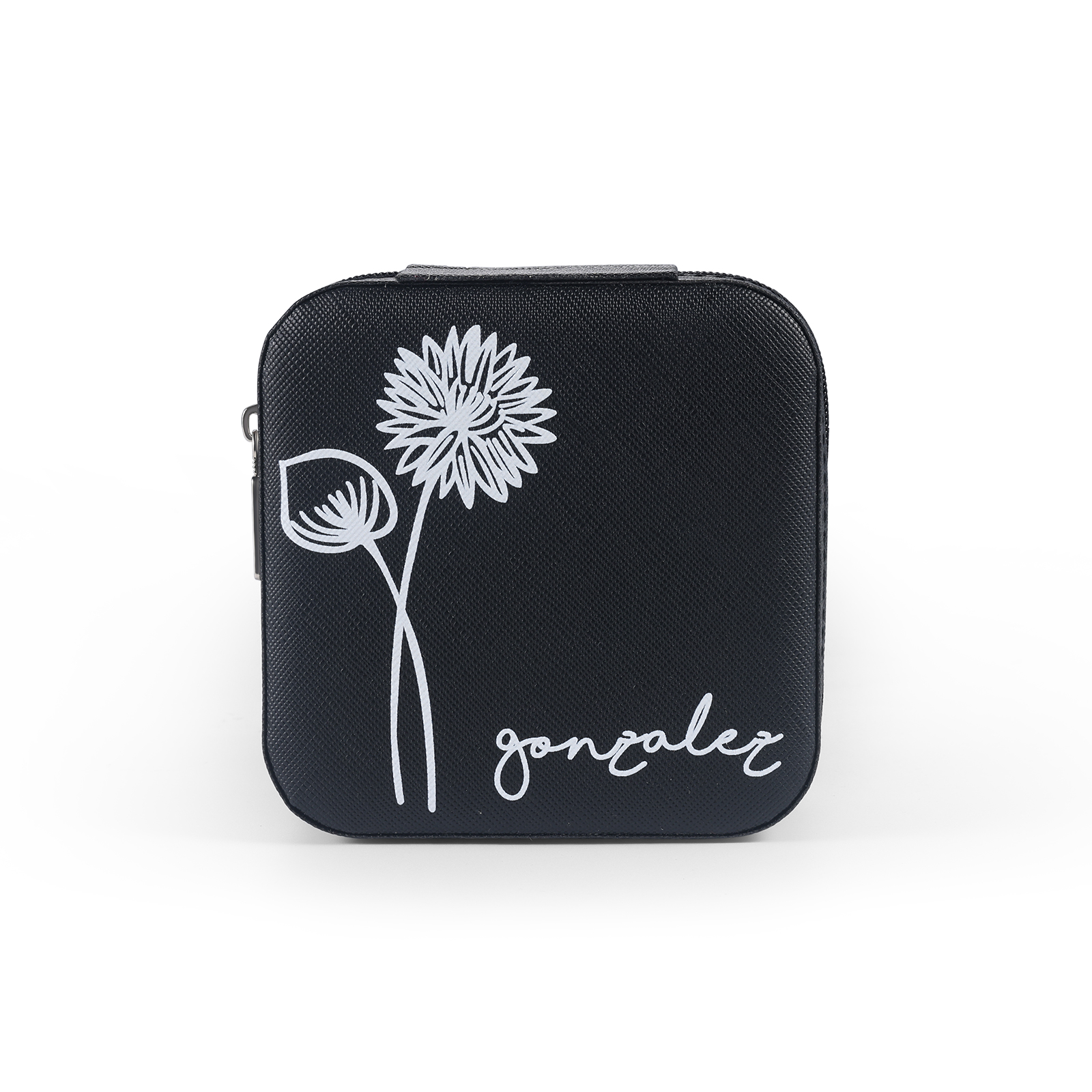 Square Jewelry Storage Box-Personalised 1 Name Customized Birthflower Storage Box In Various Colors