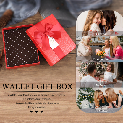 Portafoglio squisita scatola regalo Rosso, oro e marrone tre colori opzionali | Jessemade