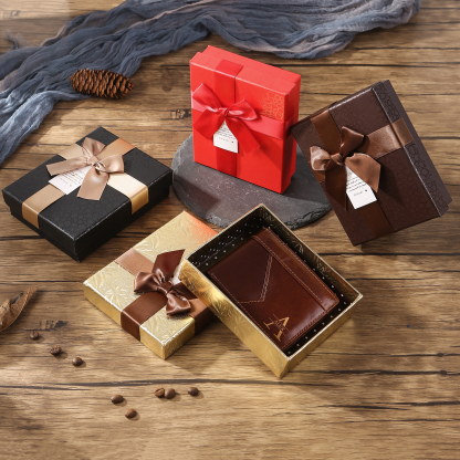 Portafoglio squisita scatola regalo Rosso, oro e marrone tre colori opzionali | Jessemade