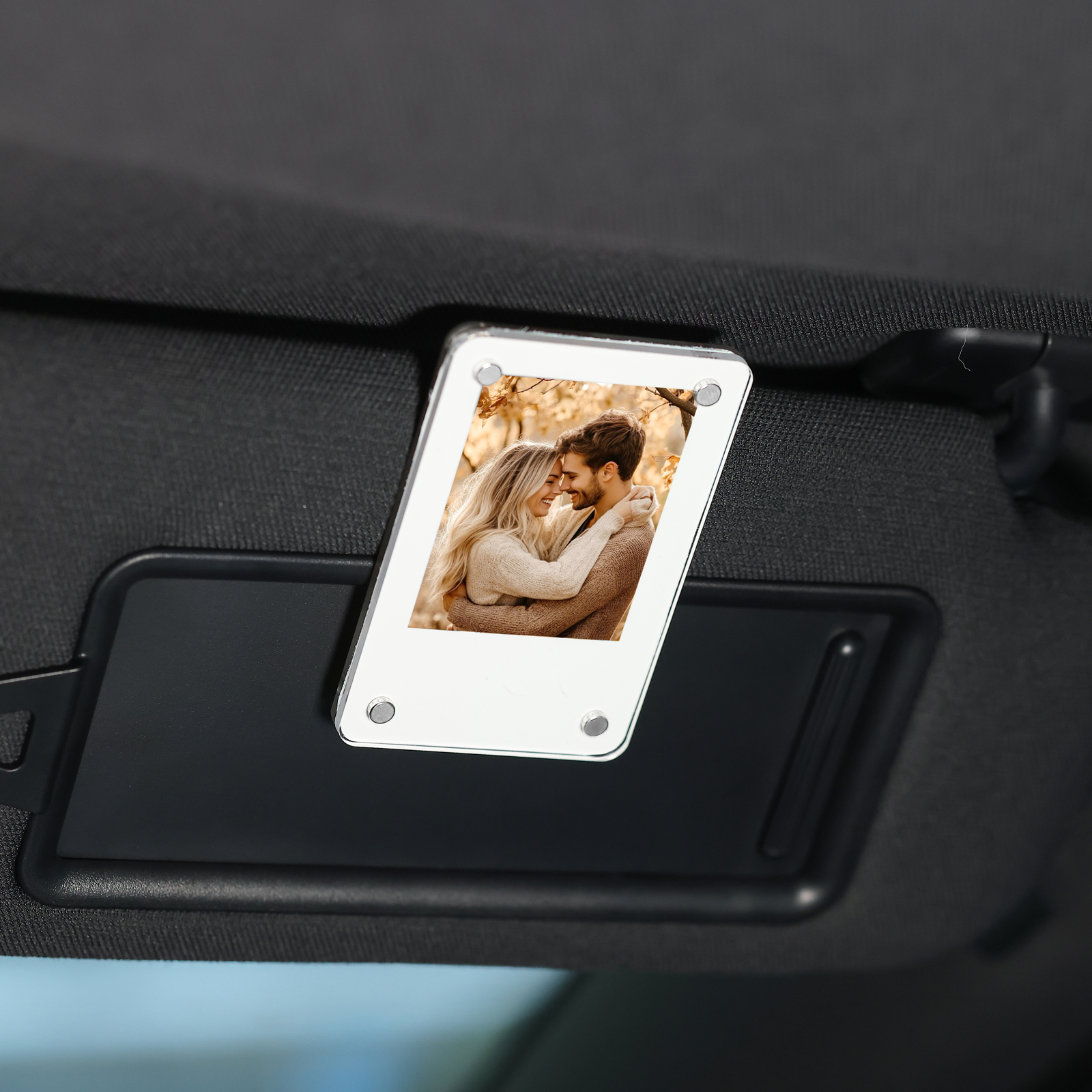 Portafoto Personalizzato per Auto - Clip per Parasole con 1 Foto - Elegante Decorazione da Auto - Regalo di San Valentino per Lei/Lui | Jessemade