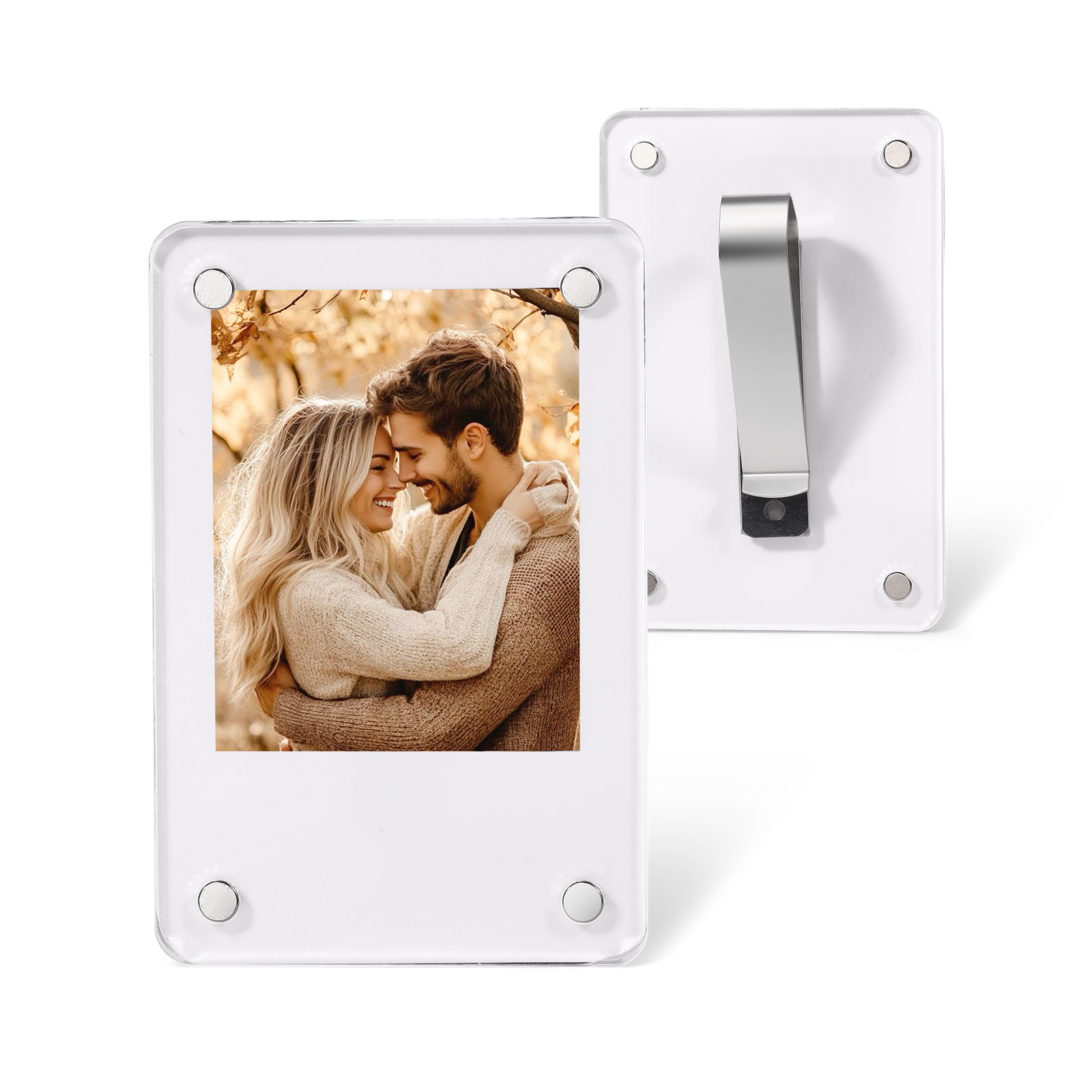 Portafoto Personalizzato per Auto - Clip per Parasole con 1 Foto - Elegante Decorazione da Auto - Regalo di San Valentino per Lei/Lui | Jessemade