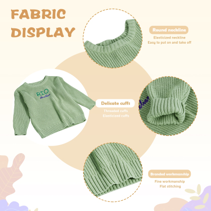 Maglioncino Verde per Bambini Personalizzato - 2 Nomi Ricamati, Morbido Materiale in Cotone, Disponibile in Vari Colori e Taglie - Regalo Perfetto per Bambini | Jessemade