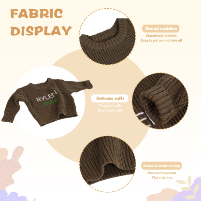 Maglioncino Marrone per Bambini Personalizzato - 2 Nomi Ricamati, Morbido Materiale in Cotone, Disponibile in Vari Colori e Taglie - Regalo Perfetto per Bambini | Jessemade