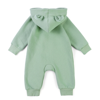 Tutina Verde in Cotone per Bambino con Cappuccio Carino - Personalizzabile con Nome, Disponibile in Varie Taglie - Regalo Perfetto per Neonati | Jessemade
