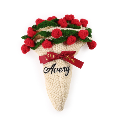 Coperta fatta a mano all'uncinetto con fiori personalizzati, nome personalizzato, regalo di compleanno per lei | Jessemade