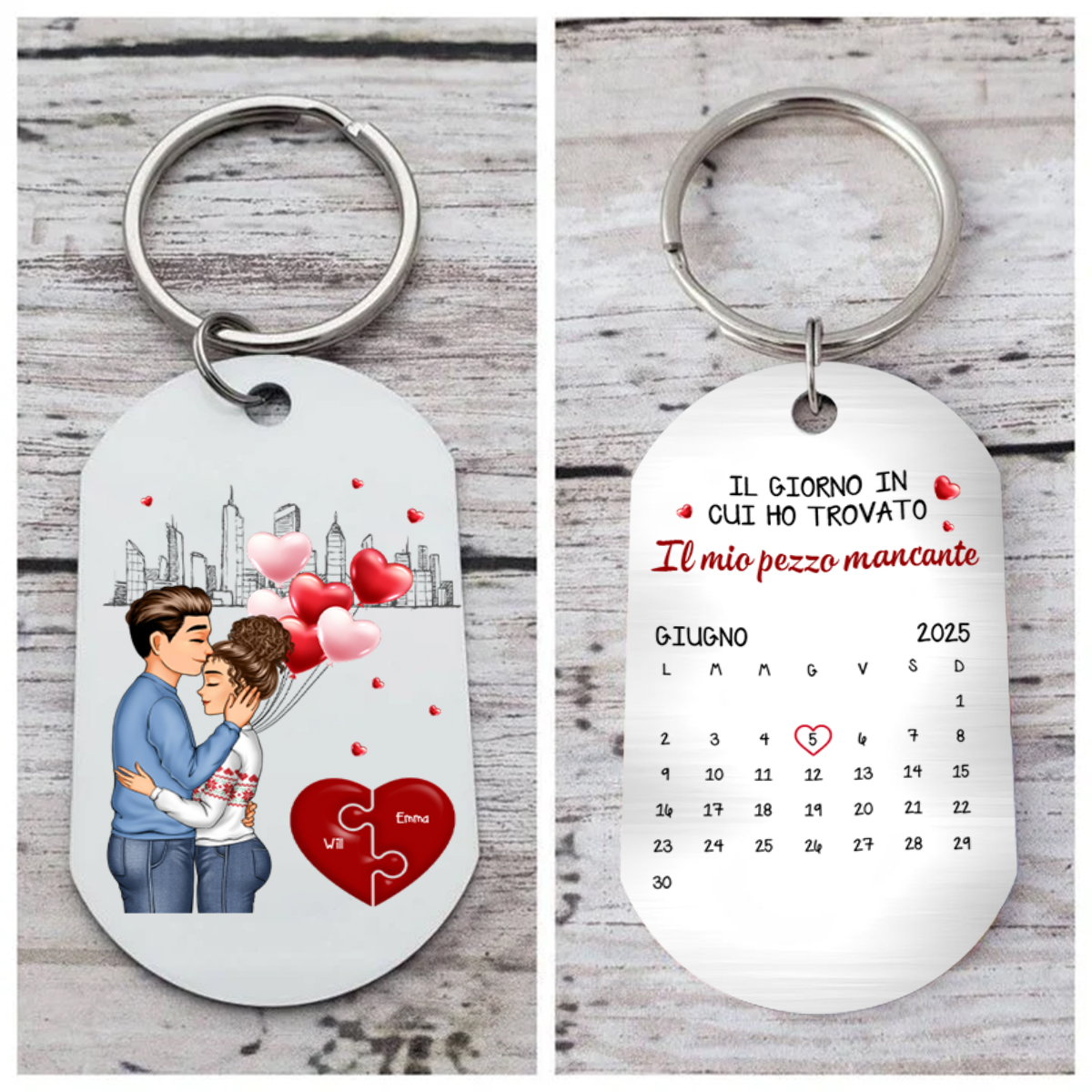 Portachiavi Calendario Personalizzato - Il giorno in cui ho trovato il mio pezzo mancante