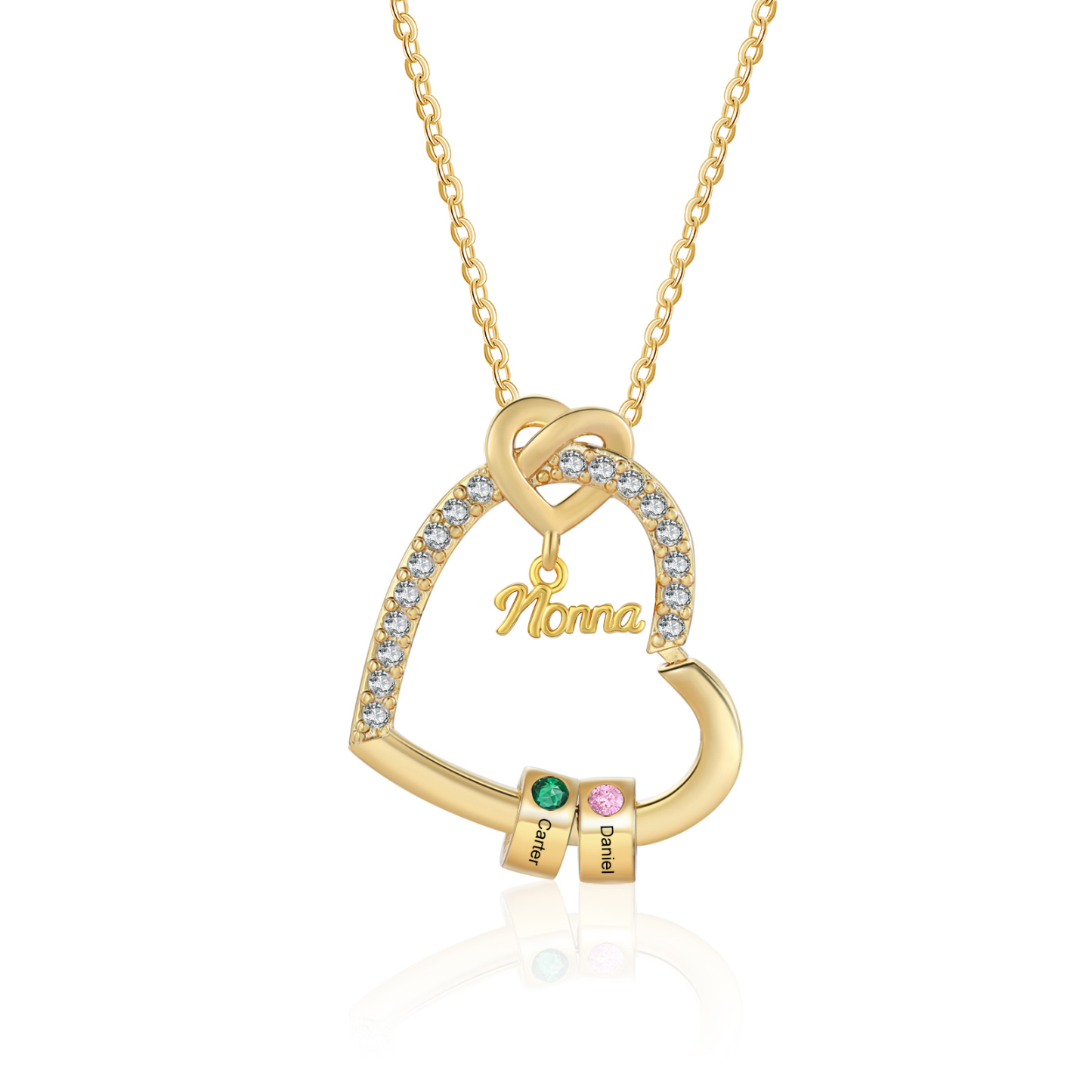 Collana personalizzata per la nonna con cuori